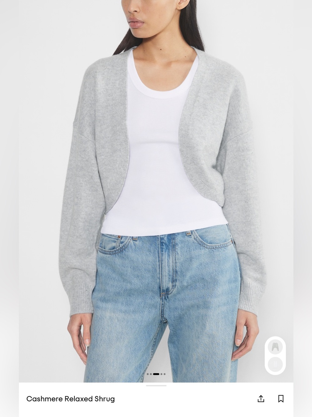 Aritzia Cashmere Relaxed Shrug 100% Cashmere